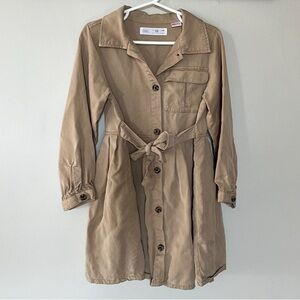 Zara Kids Belted Khaki Utility Dress